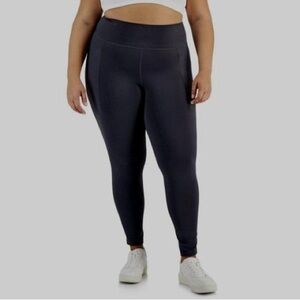 ID Ideology Plus Size 1X Compression 7/8 Leggings Black UPF 50 Pocket NWT
